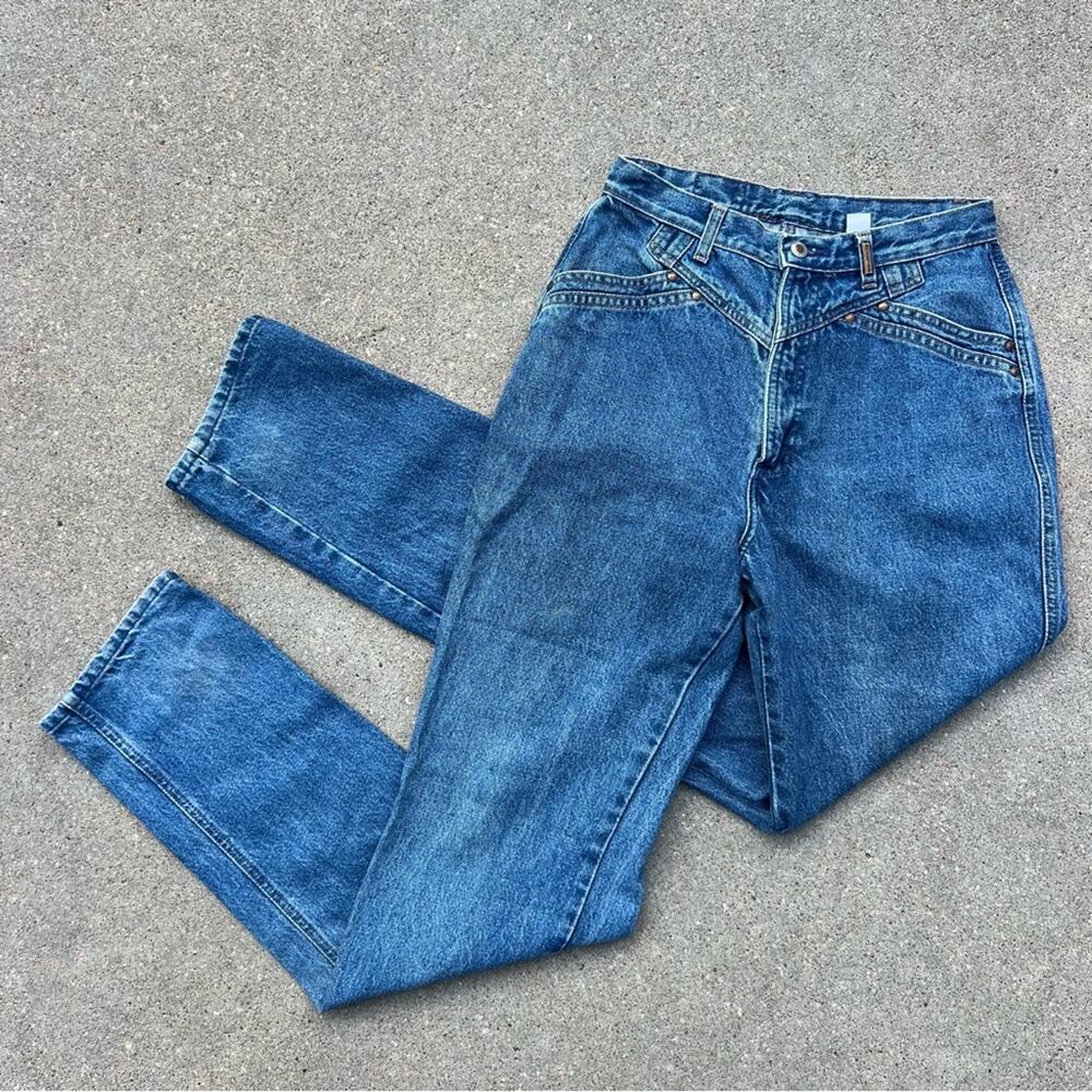 Vintage 90s Rockies high-rise wedgie cowgirl bareback western jeans taper ankle